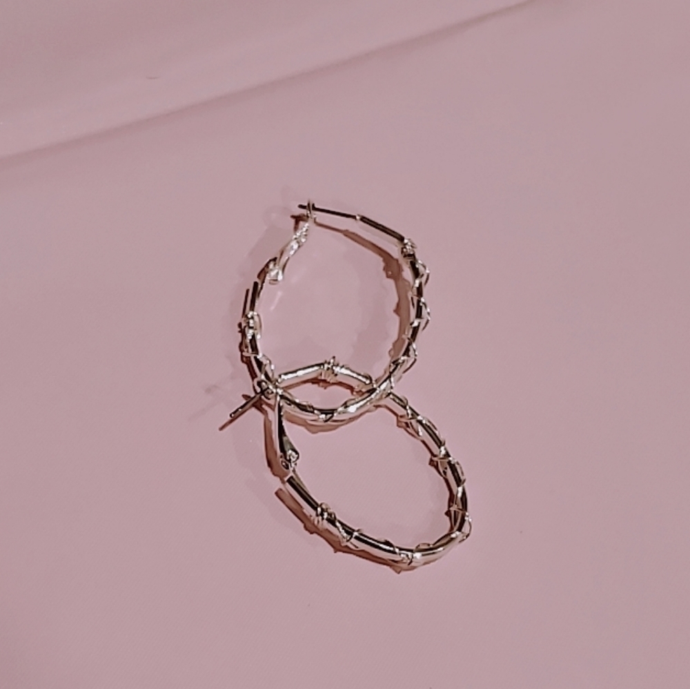 Women's Silver Vine Wrapped Bangle Earring🌴 - Picture 2 of 5